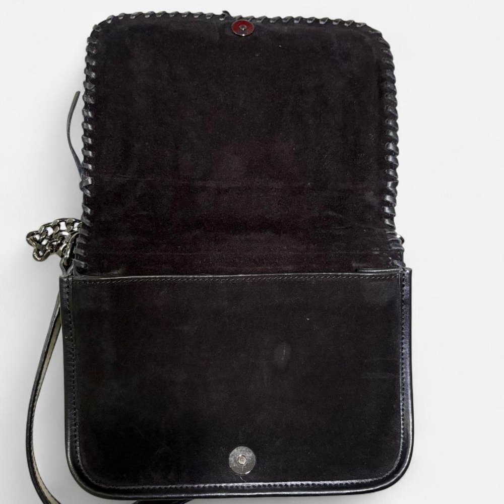 ZARA WOMAN Black Suede Leather Chain Strap Shoulder Bag Crossbody - Picture 4 of 6